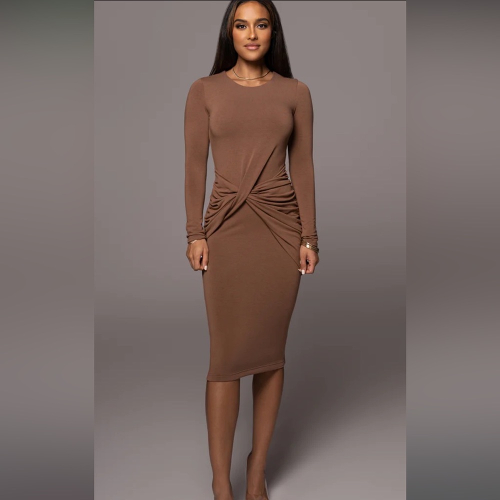 Jluxe thick knit jersey midi dress